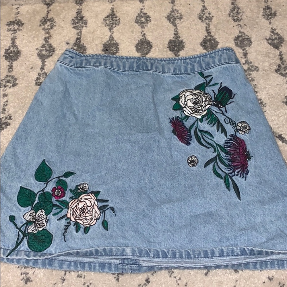Denim Embroidered Skirt!